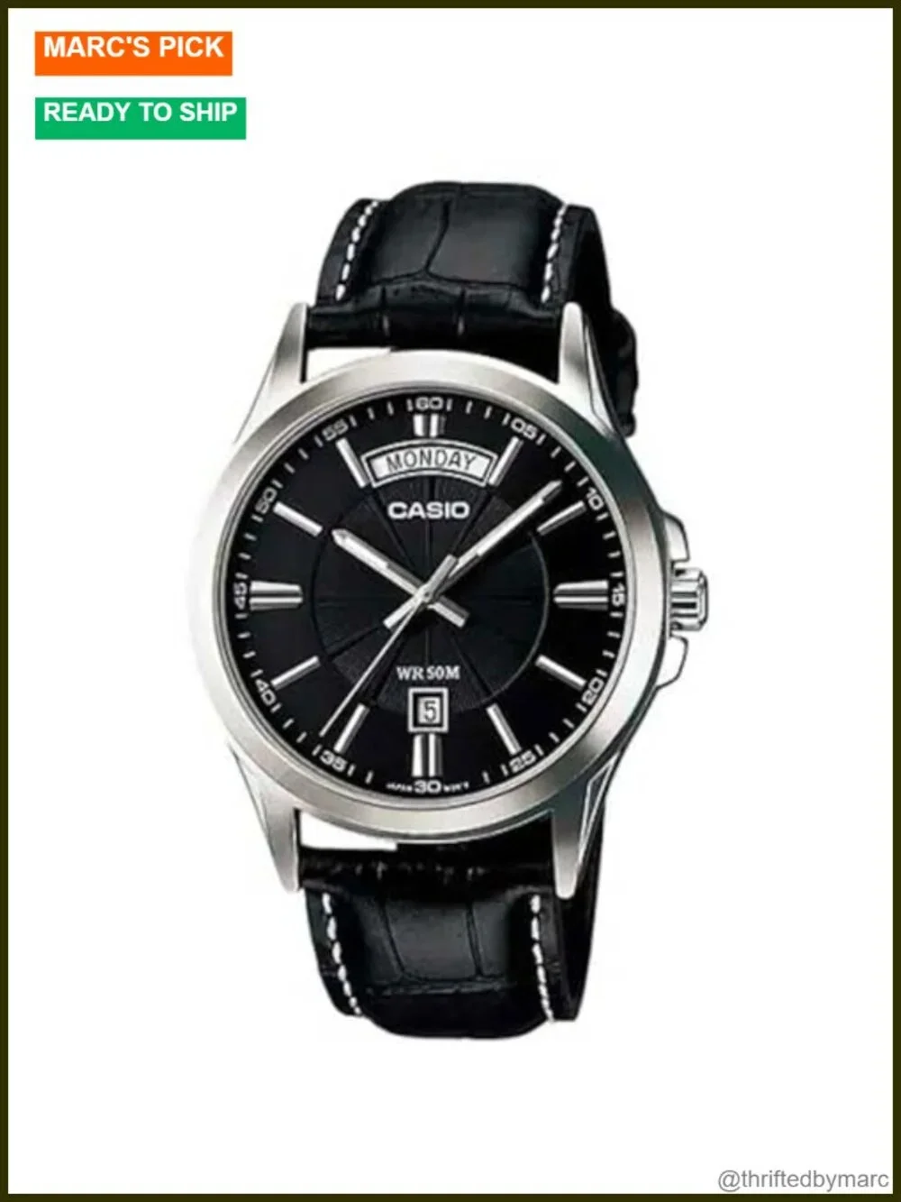 Classic Quartz Analog Watch with Leather Strap
